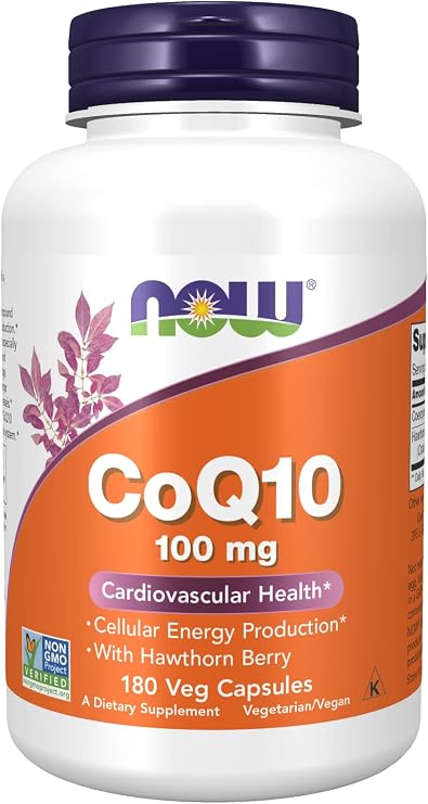 NOW Foods CoQ10 with Hawthorn Berry Vegetarian, 100 mg
