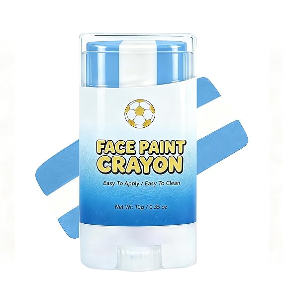 Blue White and Blue Eye Black, Blue White and Blue Body Painting, Argentina Sports Baseball Face Paint, Softball Face Paint, Argentina World Cup, Eye Black Stick for World Cup 2026 Fan Soccer
