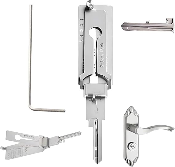 decoder and pick tool, SS002 Pro Lock Pick, Stainless Steel Key Decoder for Auto, Locks/Tool, Professional Set, for Home, Vehicle, Commercial