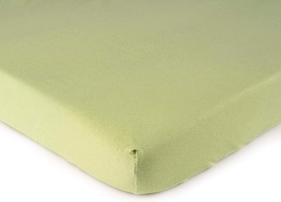 SheetWorld Mini Crib Sheet 24x38 100% Cotton Jersey Knit Soft Fitted Baby Sheet for Portable Cribs Made in USA Solid Sage