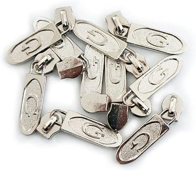 PB04 Silver G Zip Pull with Head Slider - pack of 10