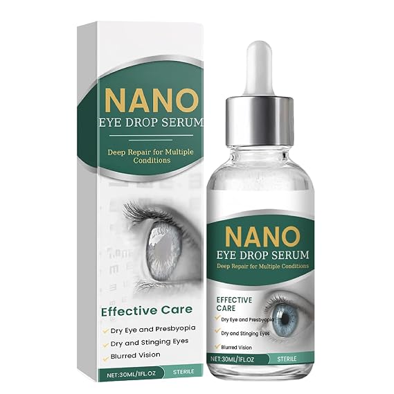 Nano Eye Drop Serum with Lutein Vitamin C,1 fl oz Hydrating & Soothing Lightweight Serums,Gentle Daily Care