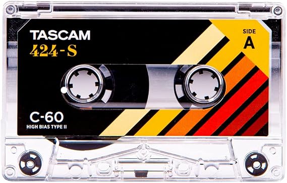 TASCAM 424-S High Bias Cobalt Type II C-60 Blank Studio Cassette Tape for Audio Recording and Mastering