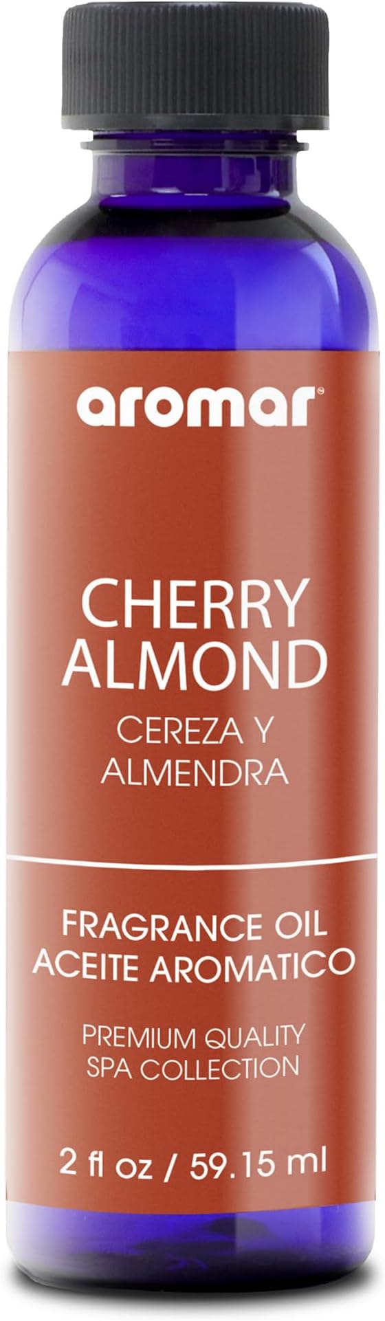AROMAR Premium Fragrance Oil, Cherry Almond 2oz. Bottles. Long Lasting Aromatic Scent, Fresh and Revitalizing Aromatherapy for Living Room, Bedroom, and Kitchen