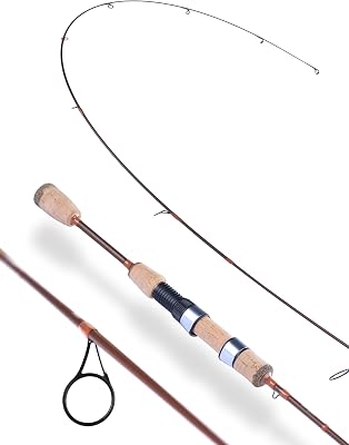 LITTMA Trout&PANFISH Ultralight Fishing Rod 2 PCS Trout, Crappie, Panfish Micro Spinning Rods Brown Carbon Fiber Blank, Cork Handle for Beginners 566667