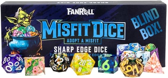 Mystery Misfit Sharp Edge Resin Polyhedral Dice Set