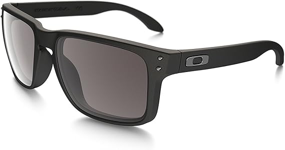 Oakley Holbrook Sunglasses 57MM Matte Black Frame/Warm Grey Lens, Casual
