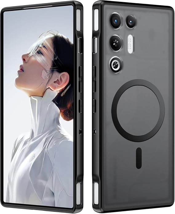 Magnetic Case for Red Magic 11 Air Case [Compatible with Magsafe Accessory] Translucent Matte Back Shockproof Protective Phone Case, Matte Black