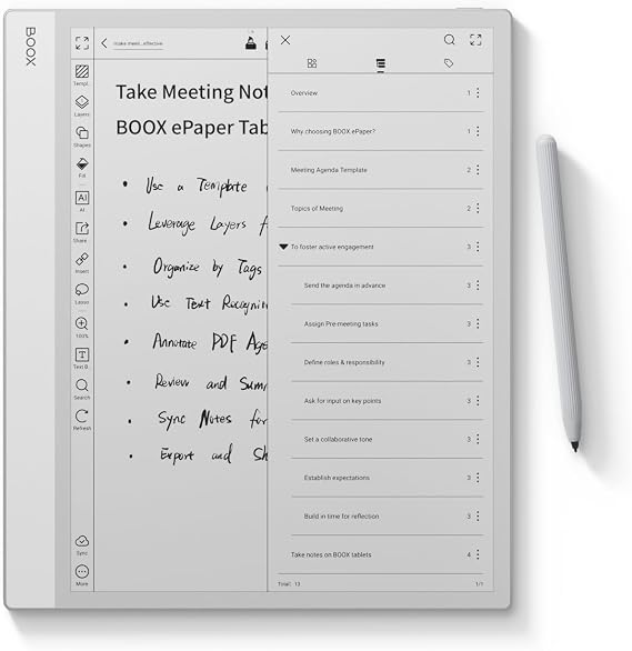 BOOX Tablet Note Max 13.3" Tablet No Frontlight B/W ePaper Notebook 300 PPI 6G 128G
