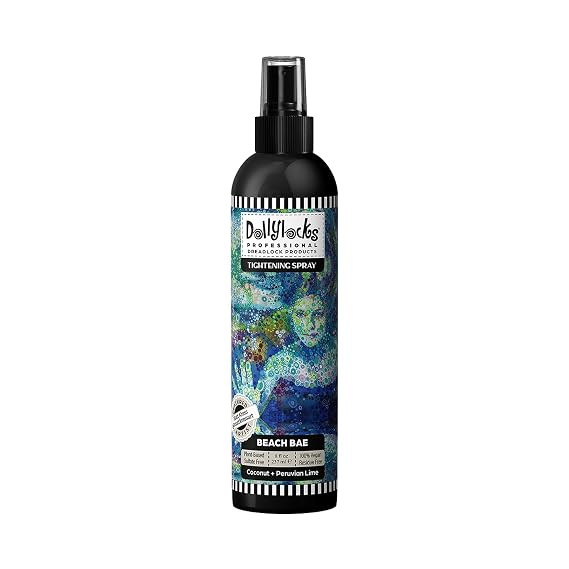 Dollylocks Sea Salt Texture Spray | Plant-Based, Vegan, Residue-Free | Tighten Locs Dreadlocks | Loose Hair Care | Coconut Lime | 8oz