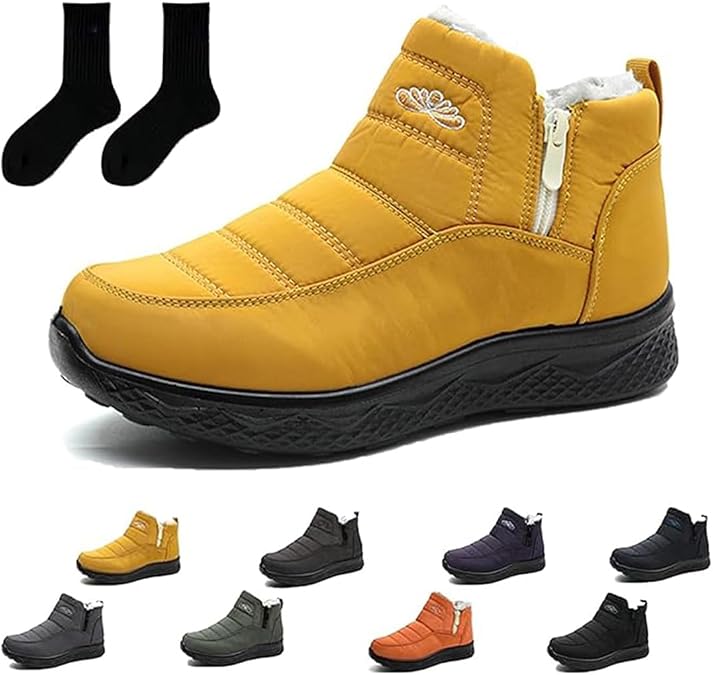 Dritnow Shoes Womens Insulated Snow Boots, Waterproof and Non-Slip, Comfortable and Warmfur Lining, for Mature Women