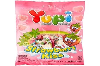 Yupi Gummy Candy Strawberry Kiss, 120 Gram / 4.2 Oz