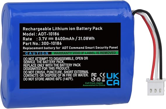 8400mAh 300-10186 Replacement Battery Compatible with ADT Command Smart Security Panel ADT5AIO-1 ADT5AIO-2 ADT5AIO-3 ADT7AIO-1