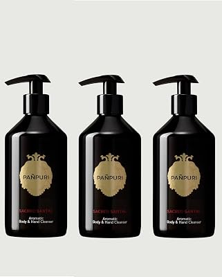 Panpuri Sacred Santal Aromatic Body and Hand Cleanser 11.15 Fl Oz. Pack of 3