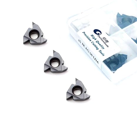 10Pcs 16IR AG60 CNC Lathe Indexable Threading Carbide Insert Blade for Metal(16IR AG60 LDA)