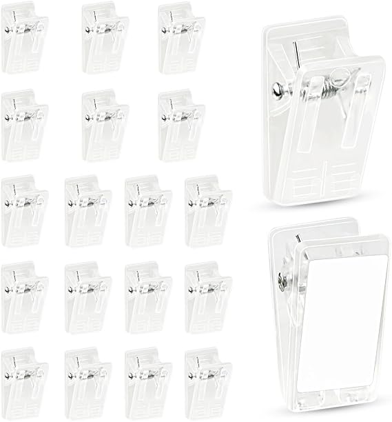 20 Pieces Self Adhesive Clips for Photo Sticky Clips for Wall Tapestry Wall Hanging Clips Sticky Spring Clips for Office Home Clear Plastic Sticky Clip for Poster Paper Self-Adhesive Clips for Hanging