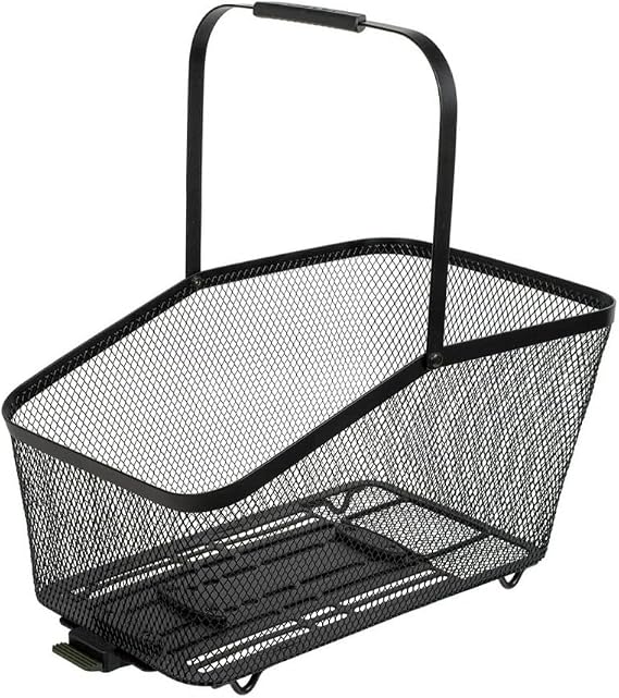 Topeak Urban Metal Mesh Rear Basket (Black) 24L Large-Capacity Bike Basket with Multi-Mount Panel Design, QuickTrack 2.0 / MIK/Racktime Rack Compatibility | bike-baskets