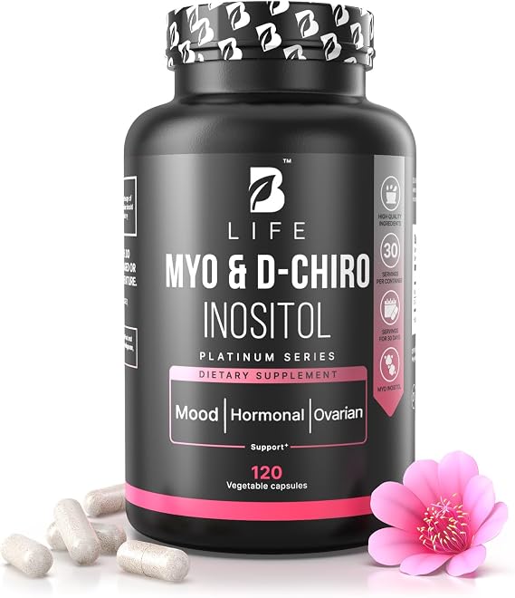 B Life Company Myo-Inositol & D-Chiro Inositol 40:1 for Women | Inositol Supplement for Women | Hormone Balance, Fertility & Cycle | Vitamin B8, Insulin & Flo Ovarian Support | 120 Caps