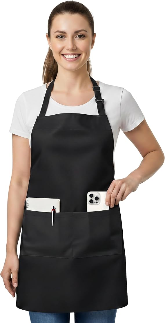 Utopia Kitchen Bib Aprons 1 Pack Adjustable With 2 Pockets