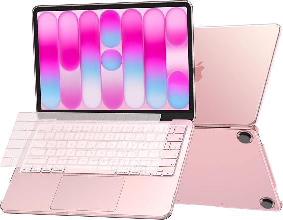 Soonjet for MacBook Neo 13 inch Case + Keyboard Cover | Blush Clear
