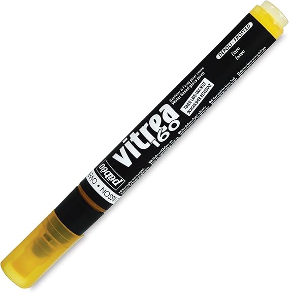 PEBEO 119090 Vitrea 160, Frosted Glass Paint Marker - Lemon