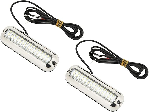 Underwater LED Boat Light, IP68 Waterproof Marine LED Light, 10–30V DC 42 LED Drain Plug Light for Yacht, Fishing Boat, Sailboat and Kayak [Energy Class A]