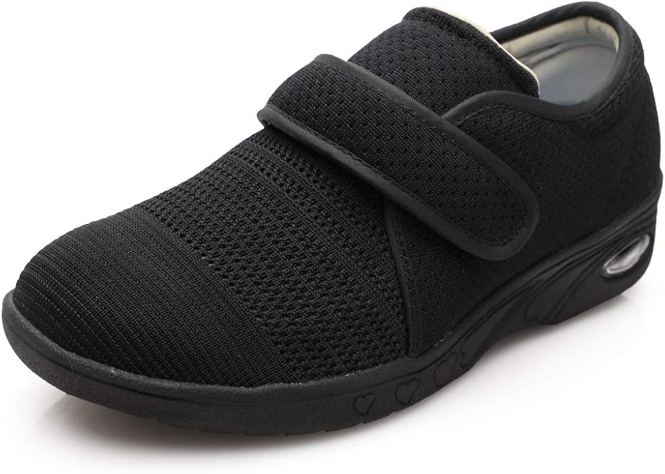 Diabetic Shoes for Women Casual Adjustable Walking Shoes Wide Shoes for Elderly Swollen Feet Non-Slip Air Cushion Bottom