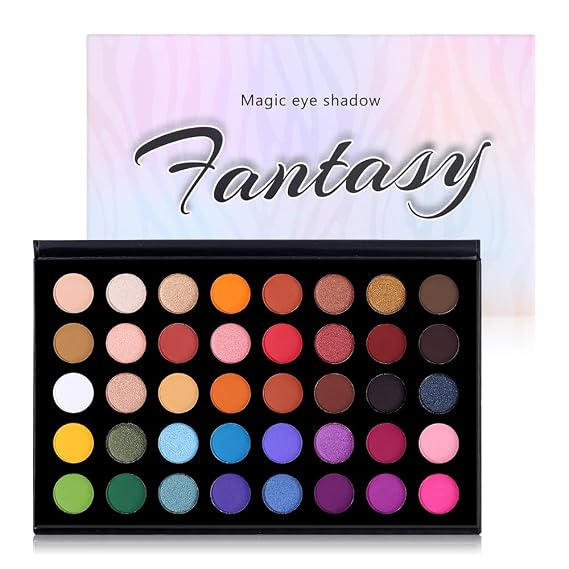CHARMCODE 40 Colors High Pigmented Shimmer Matte Eyeshadow Makeup Palette Full Spectrum Artist Glitter Metallic Waterproof Creamy Blendable Eye Shadow Cosmetics (Color 1)