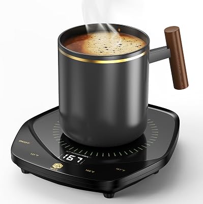 Coffee Mug Warmer for Desk,Candle Warmer Plate Auto Shut Off, Tea Espresso Beverage Coffee Warmer for Desk, Three Temperature Coffee Cup Warmer for Coffee Lover Gifts Black, Without Mug