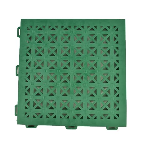 Greatmats StayLock Tile Perforated, Dark Green, 0.5 in. x 1x1 Ft. | 26 Pack