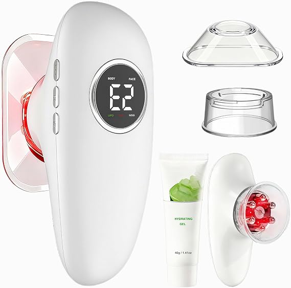 CXGRISE Body Sculpting Machine, 4 in 1 Cellulite Remover for Legs, Adjustable Cellulite Massage Tool, Home Use Cupping Therapy Tool for Belly, Waist, Arms, Legs and Face (Beige)