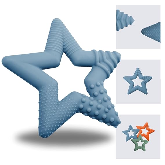 TalkTools Sensory Teeny Teether Star - Alternative to Thumb Sucking and Pacifiers, Enhances Oral Motor Awareness, Perfect for Children with Sensory Needs, Oral Development Aids (Ocean)