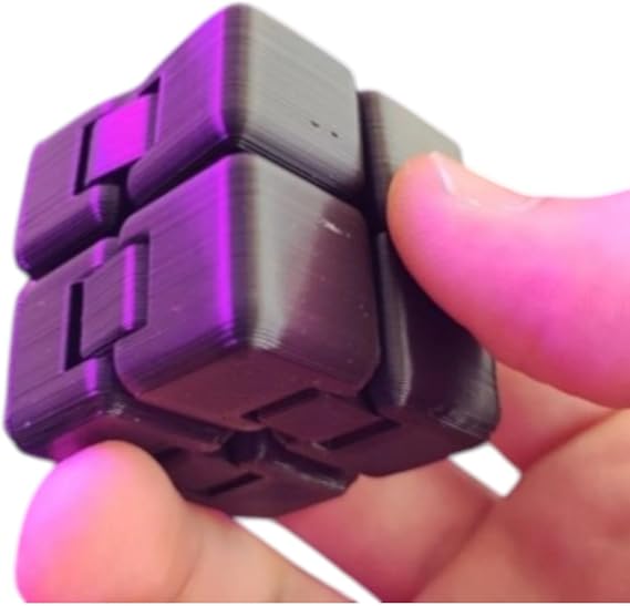AEE® Infinity Stres Küpü – Sonsuz Hareketli Fidget Küp, Bilek Parmak Güçlendirici, Stres ve Anksiyete Azaltıcı (1, Siyah)