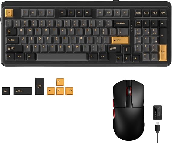 DAREU Wireless Keyboard and Mouse:EK98PRO 96% Wireless Mechanical Gaming Keyboard &A950 Wing 35g Ultra-Lightweight 8K Polling Rate Wireless Gaming Mouse Combo