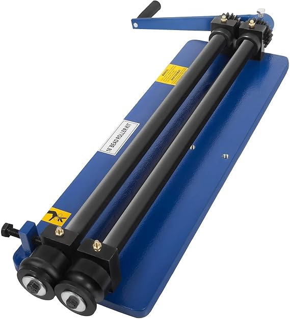 Roller Bending Machine 18 inch Sheet Metal Bead Roller with 6 Sets Dies for Producing Strengthening Ribs Throat Depth 45.72 cm