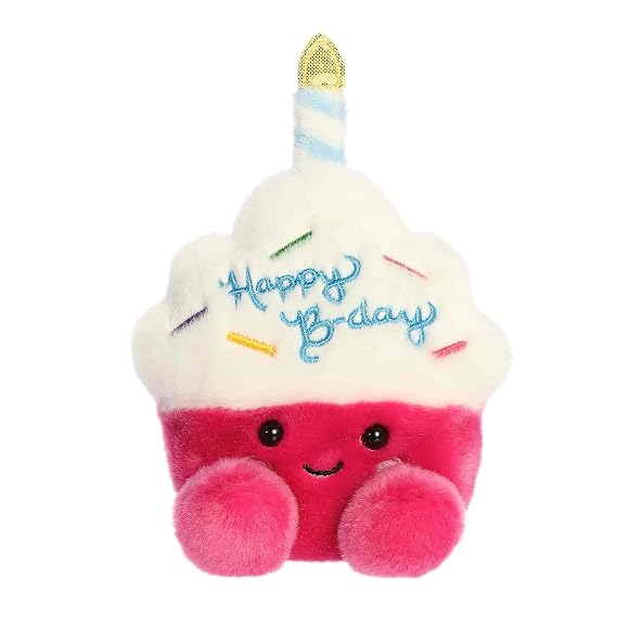 Aurora Palm Pals 4.5" Sparkle Birthday Cupcake Adorable Plush | Bean-filled understuffed bodies with collectible personalities