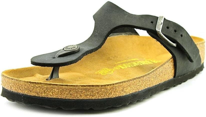 Birkenstock Women's Gizeh Thong Sandal, Black Oiled, 36 M EU/5-5.5 B(M) US