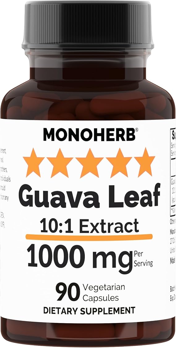 MONOHERB Guava Leaf 10:1 Extract 1000 mg - 90 Capsules.