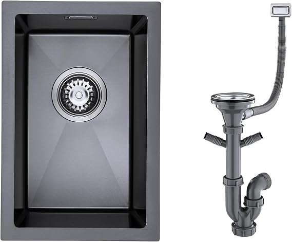 304 Stainless Steel Sink 30 x 45 cm, Small Kitchen Sink,Black Grey