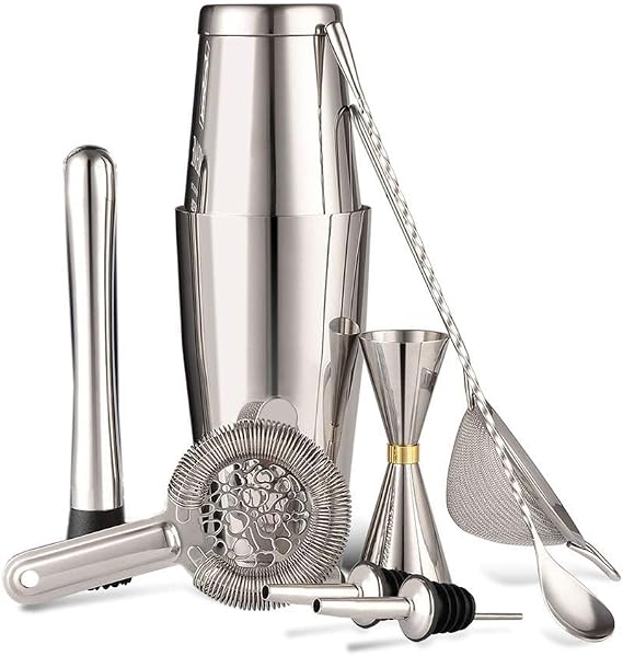 Bartender Cocktail Shaker Bar Set Stainless Steel Lounge Cup Shaker Cocktail Shaker 8pcs/Set