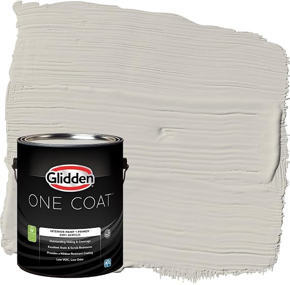 Glidden One Coat 1 gal. Swirling Smoke/Beige Eggshell Interior Paint with Primer
