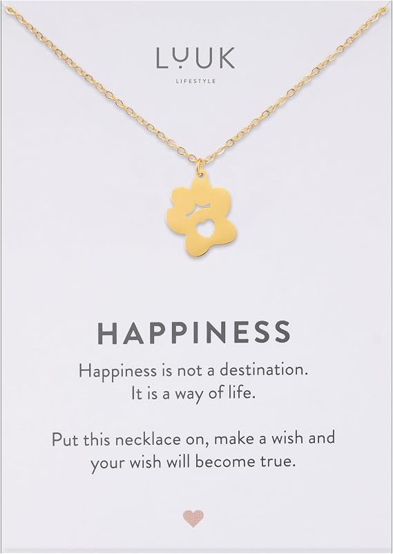 LUUK LIFESTYLE Stainless steel necklace with cute pendants, Angel Wings|Whale|Baguette|Pinecone|Bunny|Honeybee|Duck|Flower, Gifts for Women, 50cm adjustable chain, Silver|Gold|Rose Gold