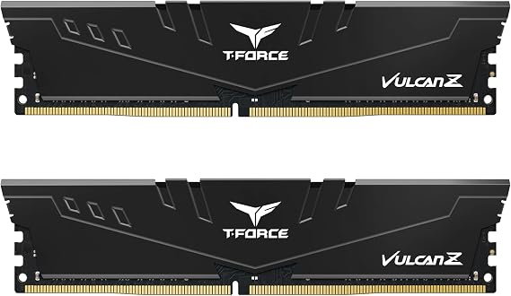 TEAMGROUP T-Force Vulcan Z DDR4 16GB Kit 2x8GB 3200MHz PC4-25600 CL16 Desktop Memory Module Ram Black TLZBD416G3200HC16FDC01