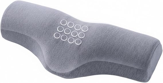 Mckenzie Cervical Roll Memory Foam Neck Pillow For Sleeping, Cervical Support Pillow With Ergonomic Contour Design & Massage Points, Neck And Shoulder Relaxer Bolster, Light Gray, relaxer