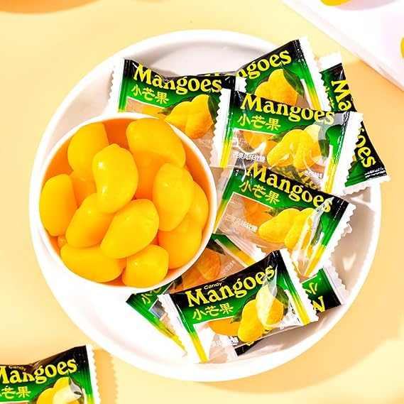 Mango Soft Candy 3.5 Ounces Assorted Candy Chewing Candy Chinese Candy Fruit Flavor Candy Casual Snacks (7 oz(200G))