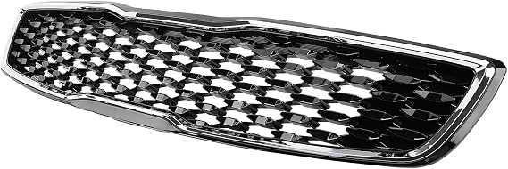 86350B0010 Front Upper Grille Grill Compatible for Kia Forte Sedan LX SX 2017-2018 2.0L Chrome Grille Trim Front Upper Bumper Radiator Grille Black KI1200191