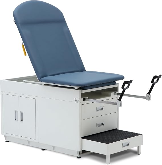 Vivacomfort Blue Premium Grande Steel Exam Table, 500 lb. Capacity, Medical Exam Tables for Luxury Examination Rooms