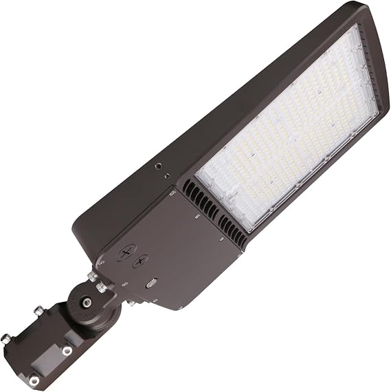 OSTEK 300W LED Parking Lot Lights, Outdoor Commercial Area Lighting Fixture 42000LM - Waterproof IP65 5700K LED Shoebox Light with Slip Fitter Mount 100-277V