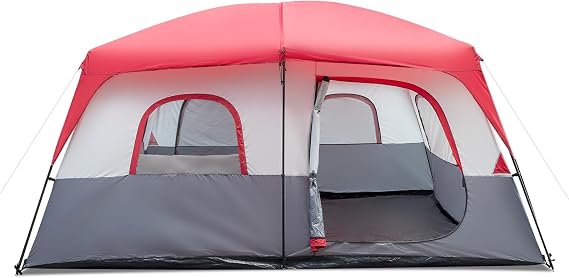 14 Person Tent, 10-14 Persons Camping Tent Camping Gear Waterproof Windproof Family Tent Large 14 Person Tents for Camping & Hiking, Mountaineering, Two Doors for Separated Room, 159.4"x120"x78.7"