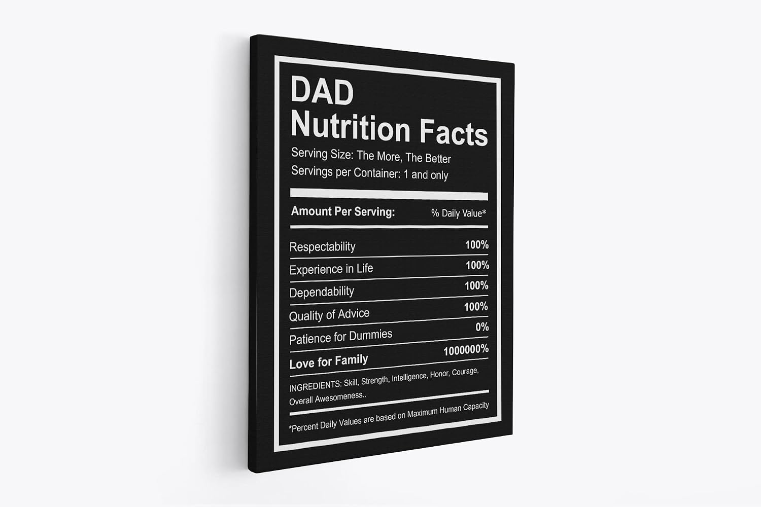 tradercat XXL Motivation Wall Picture Dad Nutrition Poster for Success and Fitness, Canvas and Poster Complete and Ready to Hang 60 x 80 cm 75 x 100 cm